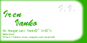 iren vanko business card
